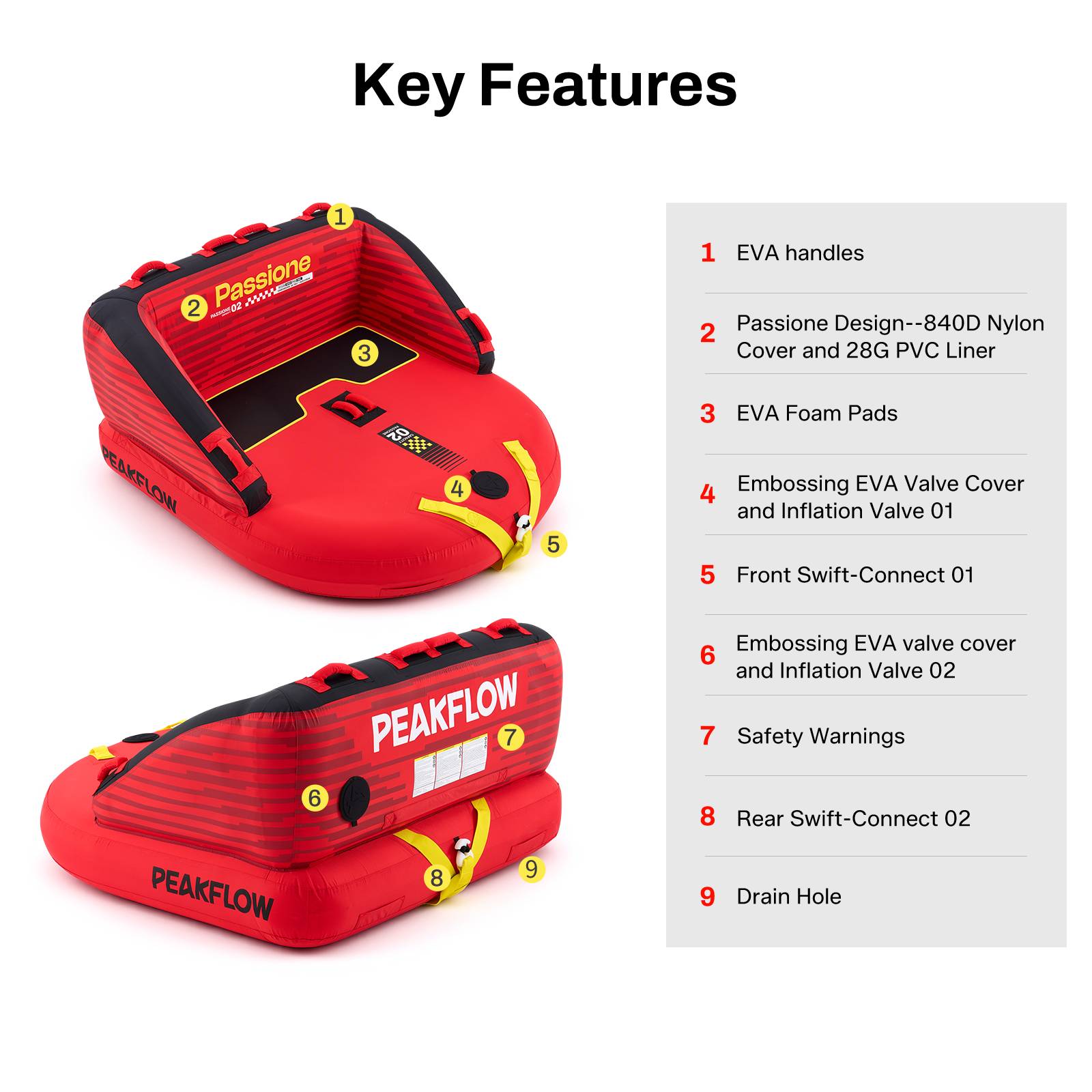 2 Riders Towable Tube | Passione Series